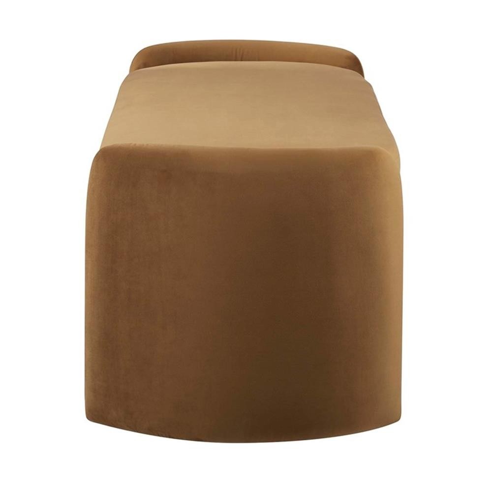 Modway Nebula Upholstered Performance Velvet Bench in Cognac Brown