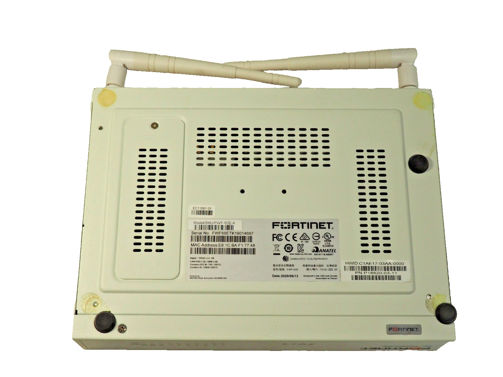 Fortinet FortiWiFi-60E FWF-60E Network Security Firewall NO AC ADAPTER