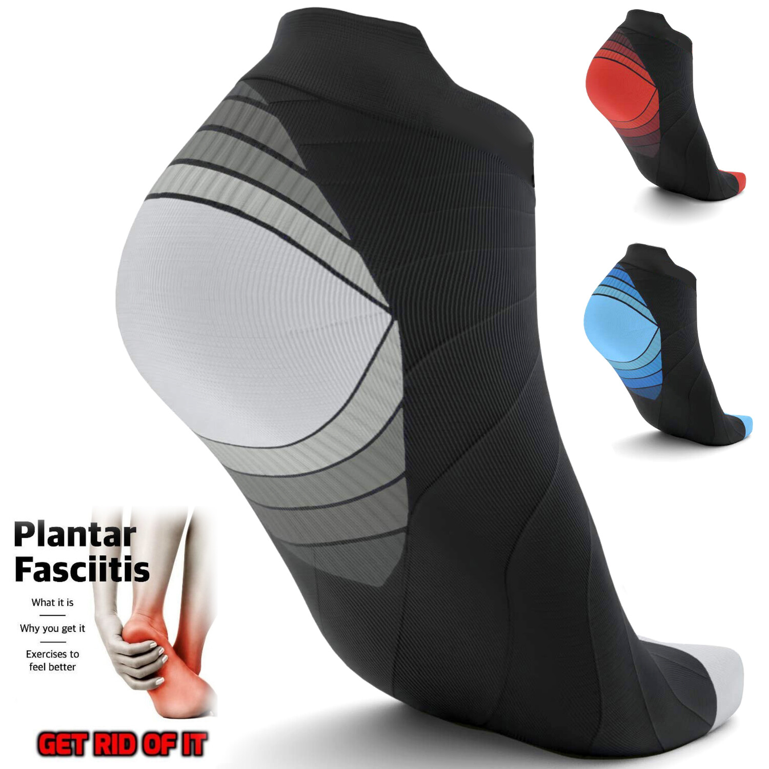 Ankle Sleeve Compression Socks Support Arch Heel PLANTAR FASCIITIS Foot Pain US