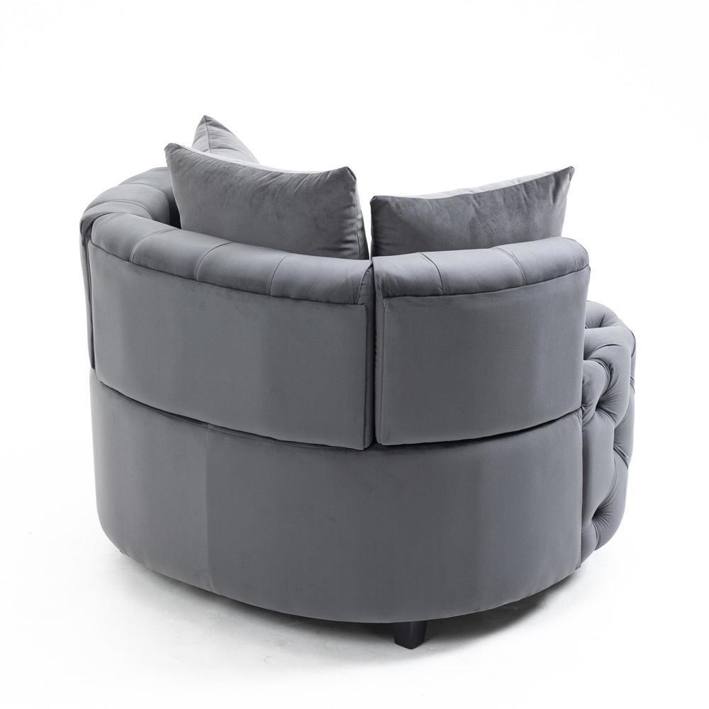 Sturdy and Durable Accent Chair Classical Barrel Chair Leisure Chair Grey