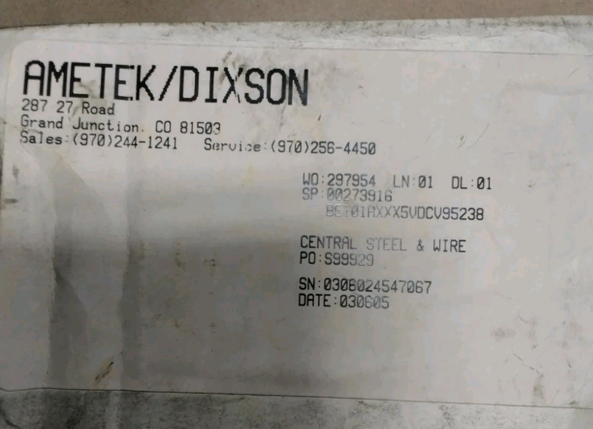 AMETEK BE101AXXX5VDCV95238 0-200 Thousandths F126