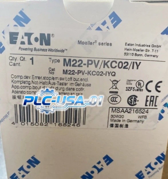 1PCS Brand New EATON M22-PV/KC02/IY Emergency Stop Button Box  Fast delivery