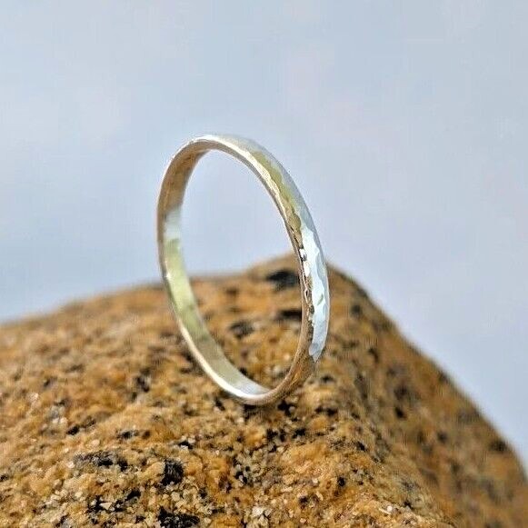 2mm Cornish Silver Hammered Ring