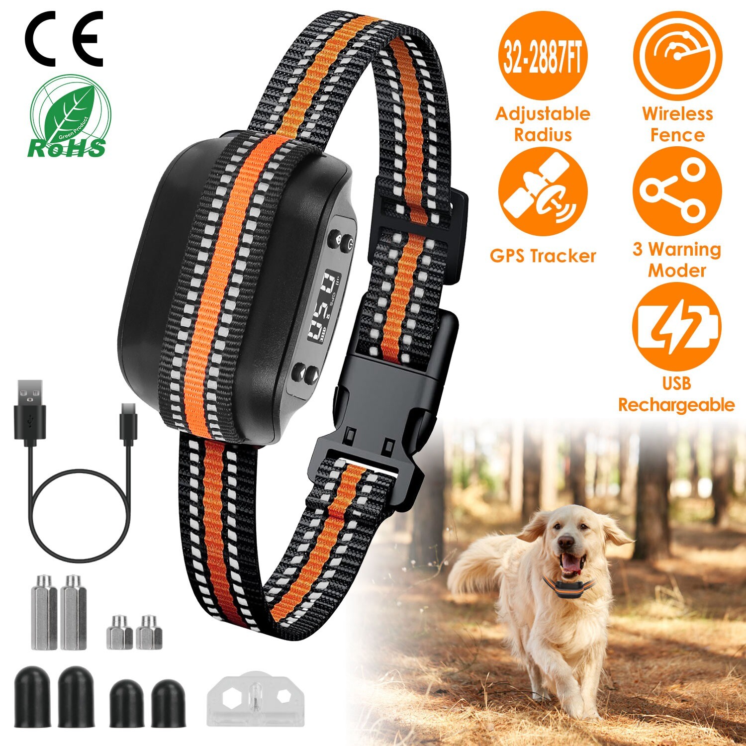 2887FT Dog GPS Fence Tracker Wireless GPS Dog Fence GPS Dog Collar Waterproof