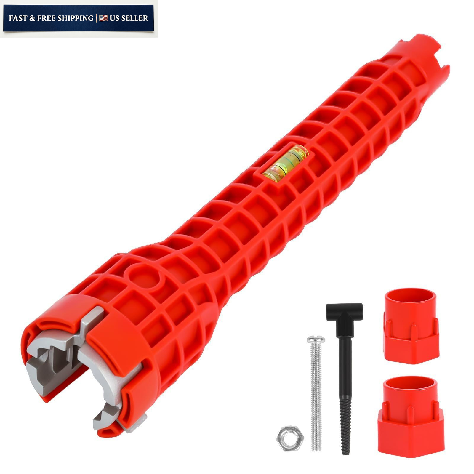Alocre 8 in-1 Multifunctional Sink & Faucet Installer Wrench - Plumbing Red