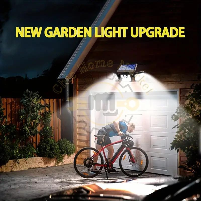 2 Pack LED Motion Sensor Solar Lights Outdoor IP65 Waterproof Security Lamp