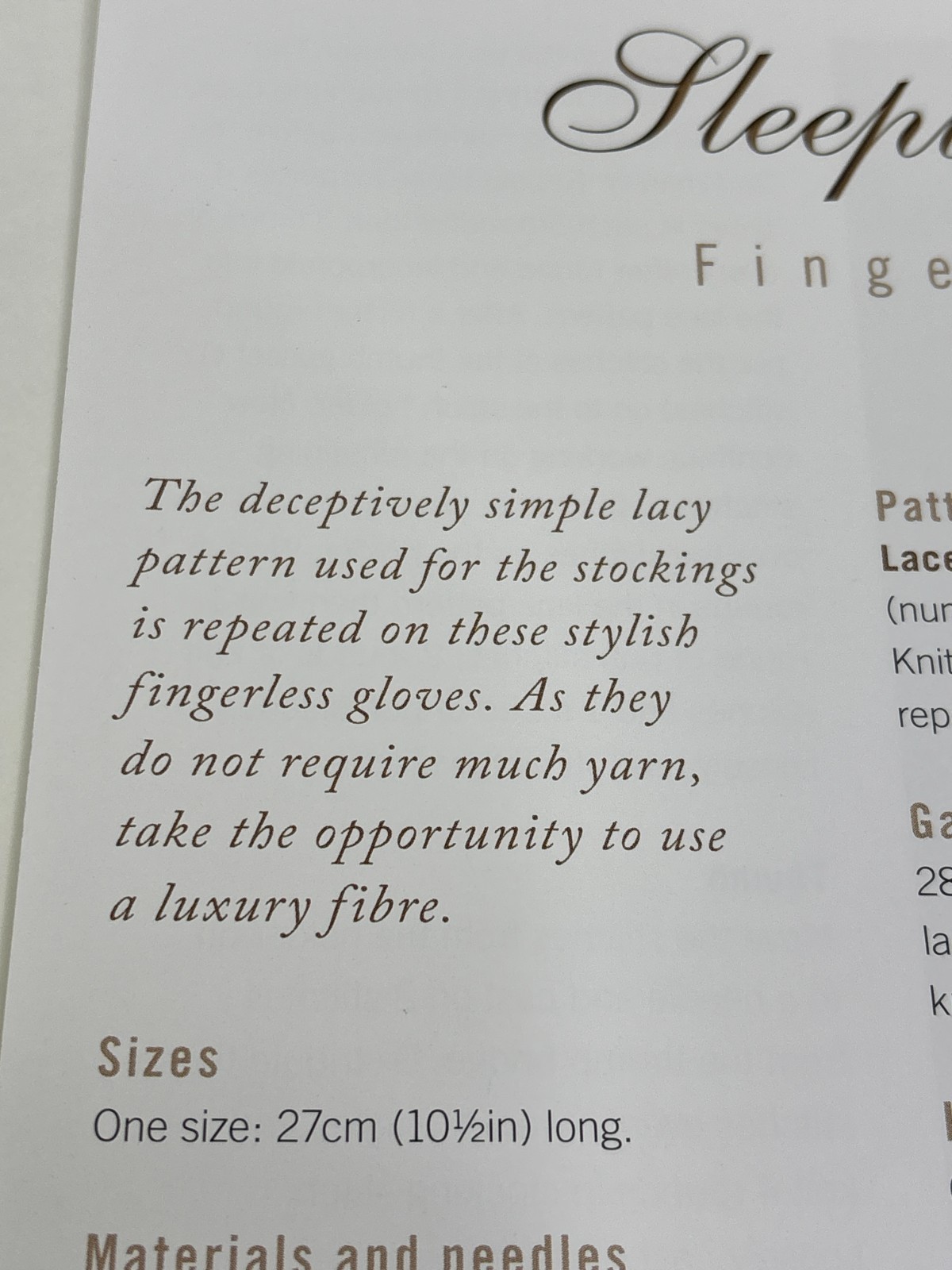 Fingerless Gloves Sleeping Beauty Knitting Pattern Pages From Book