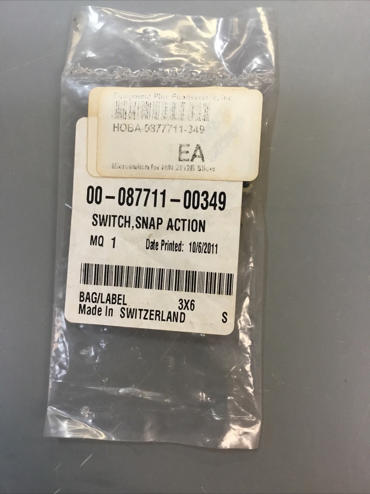 Hobart 00-087711-00349 Snap Action Microswitch