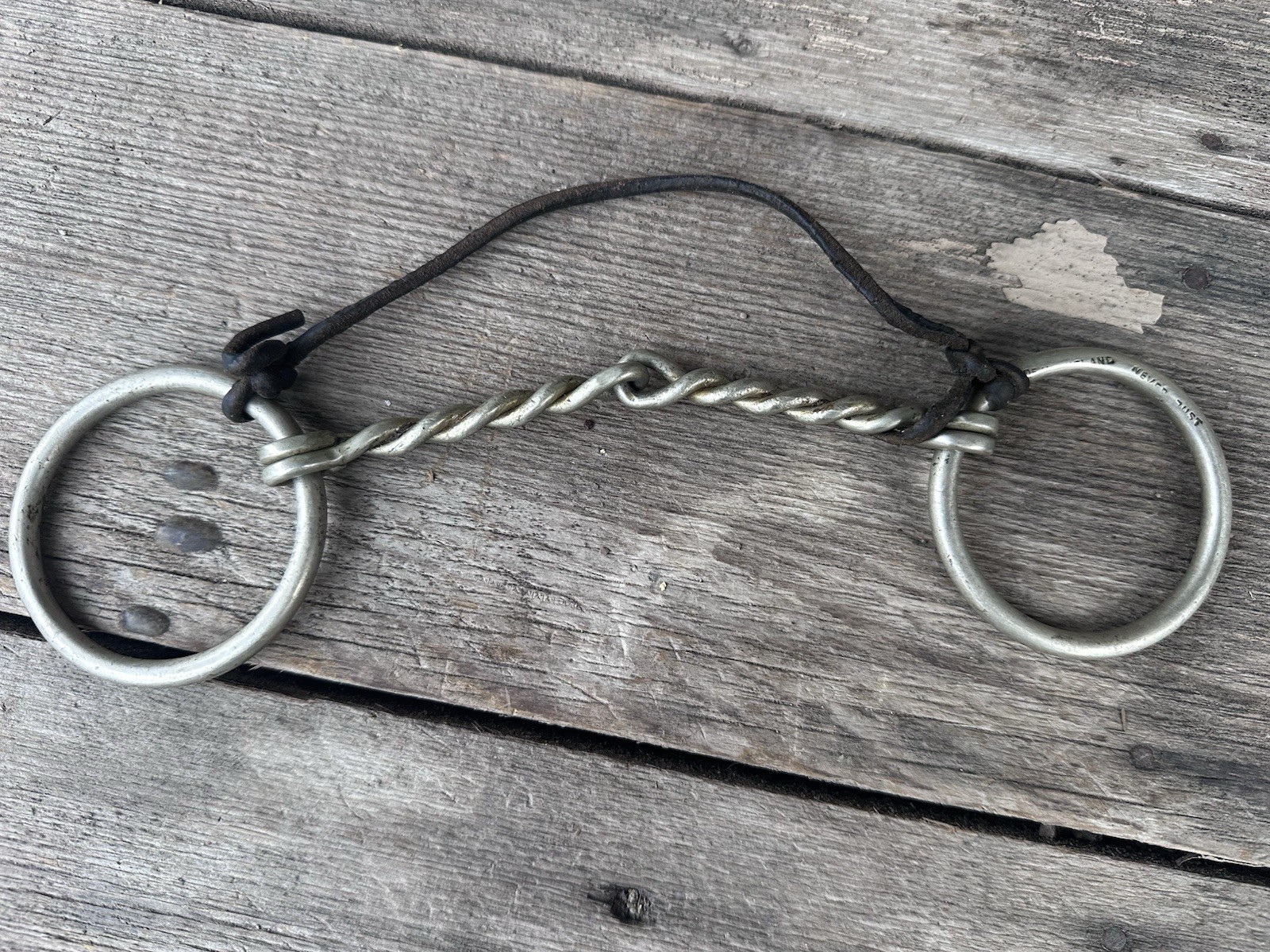 Horse Tack - 5” Loose Ring Twisted Wire Bradoon Snaffle Bit