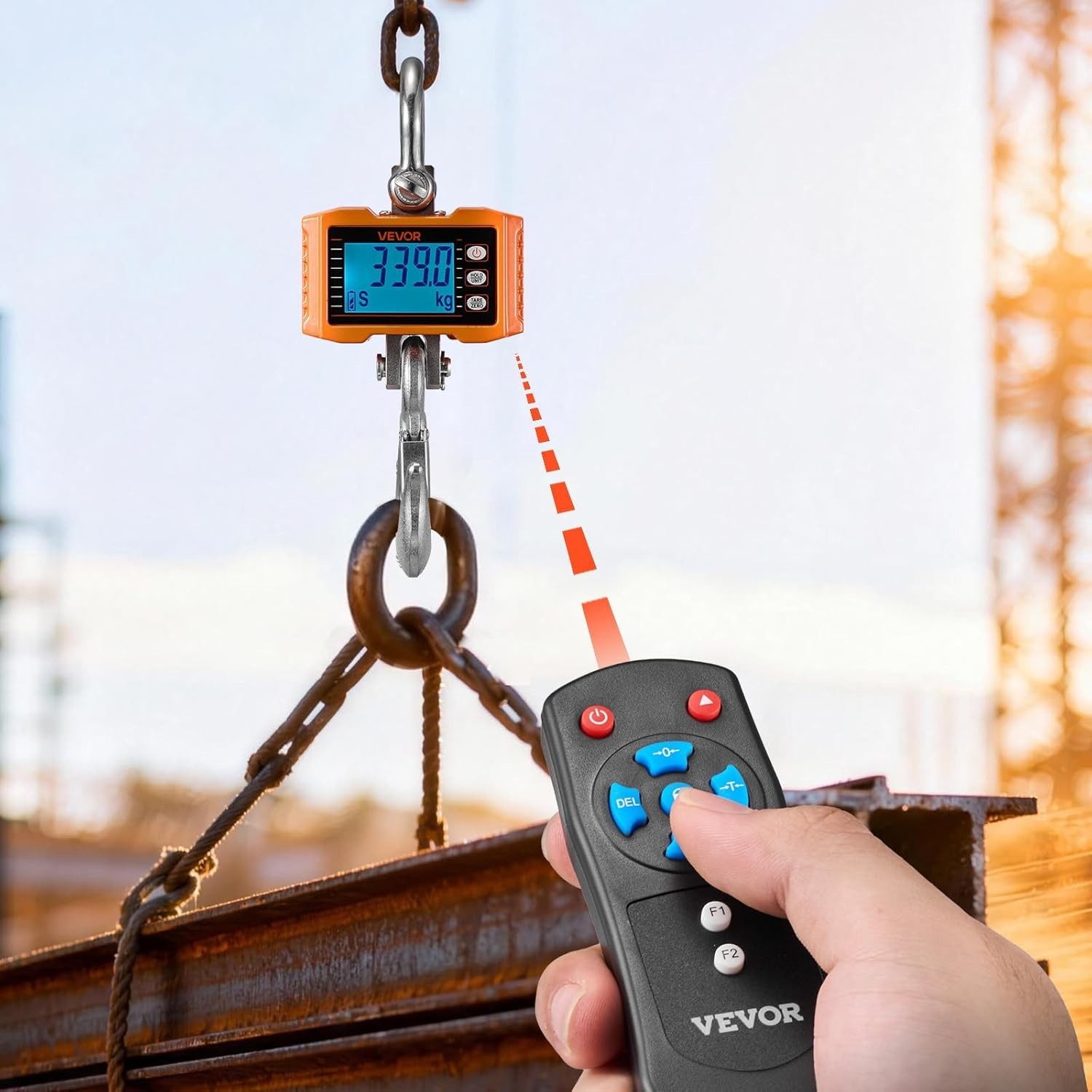 Vevor Digital Crane Scale 4400 Lb 2000 Kg Hanging Scale Lcd Remote