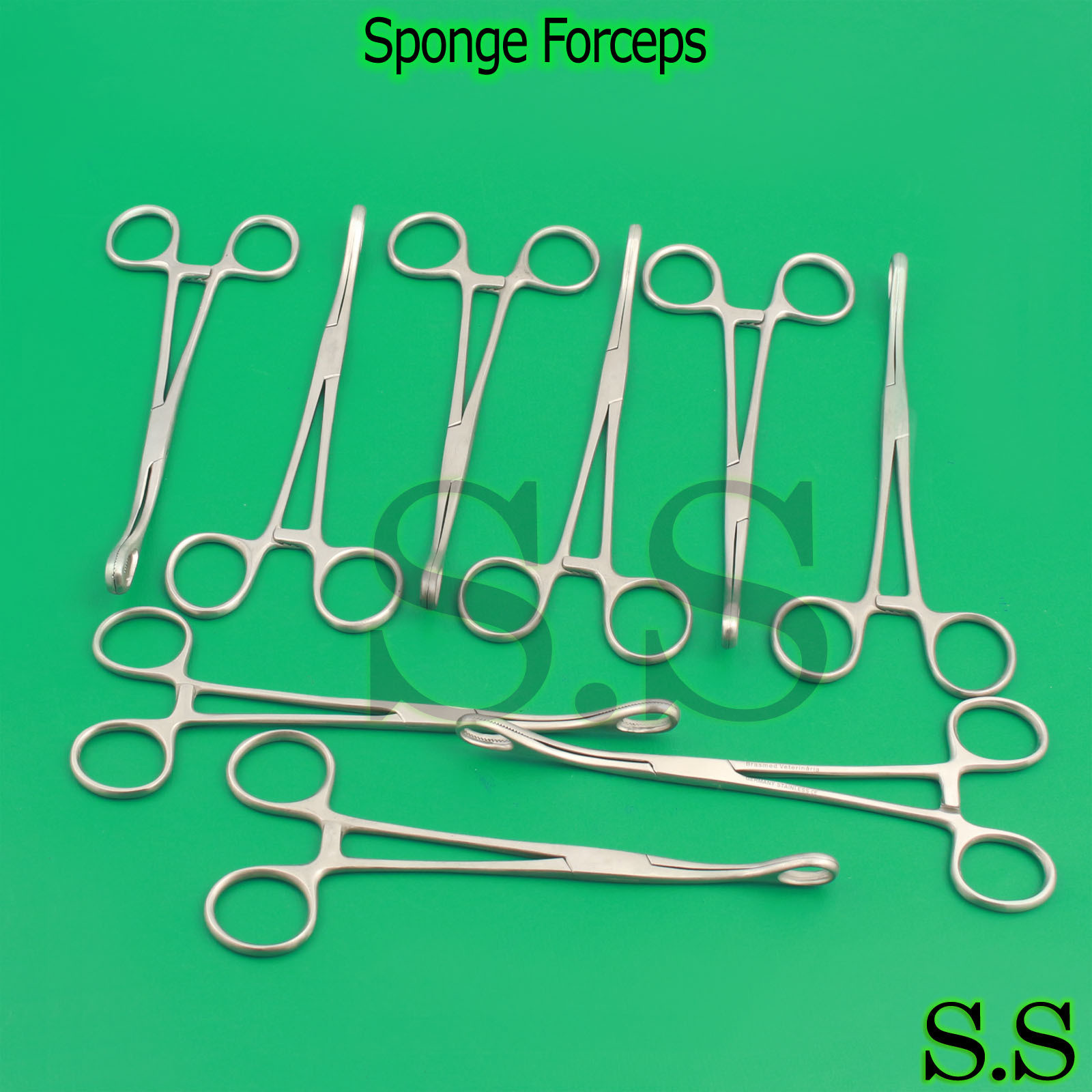 12 EACH NEW O.R GRADE BODY PIERCING Forceps Kit Hemostat SPONGE CLAMP 6" Curved