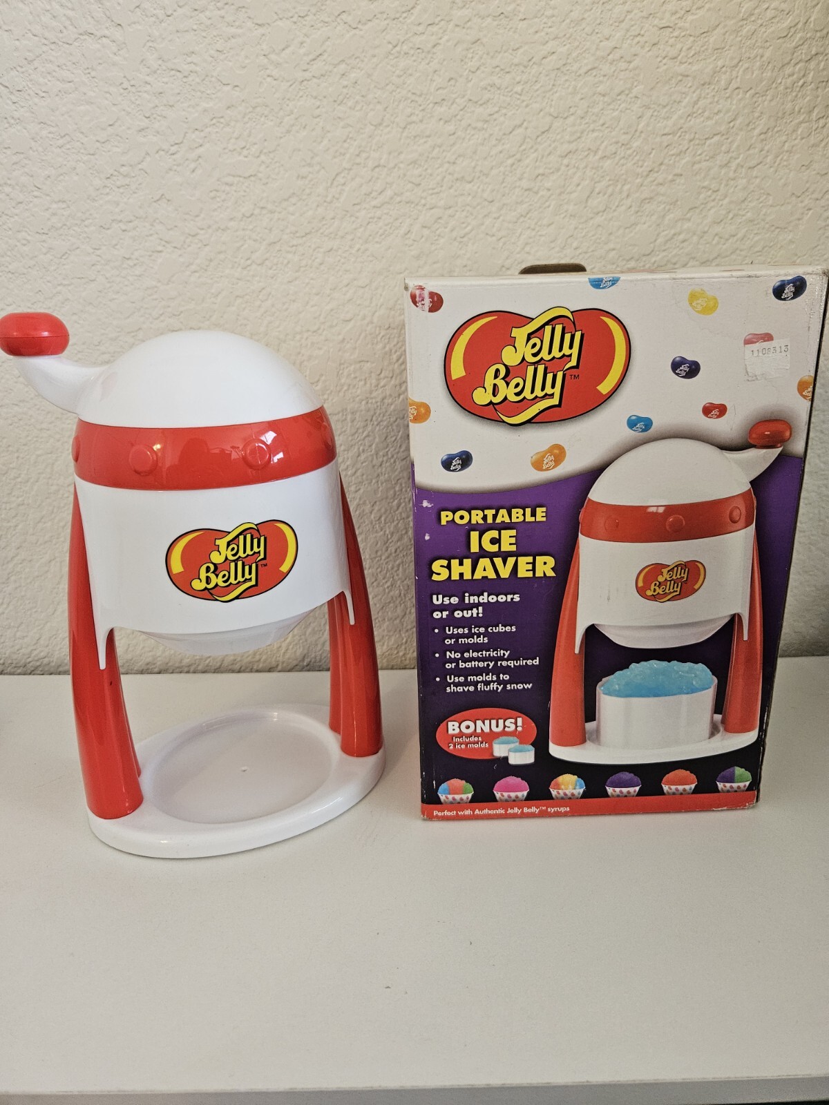 Jelly Belly Portable Manual Ice Shaver Snow Cone Maker