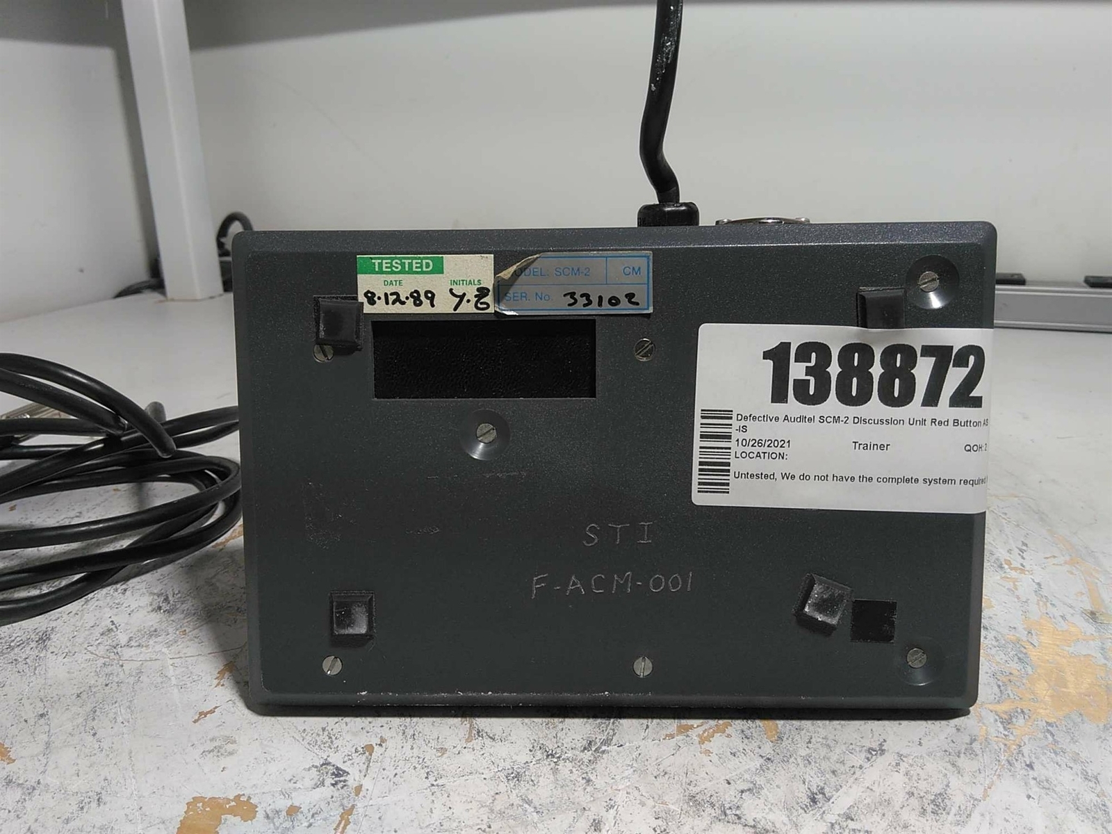 Defective Auditel SCM-2 Discussion Unit Red Button AS-IS