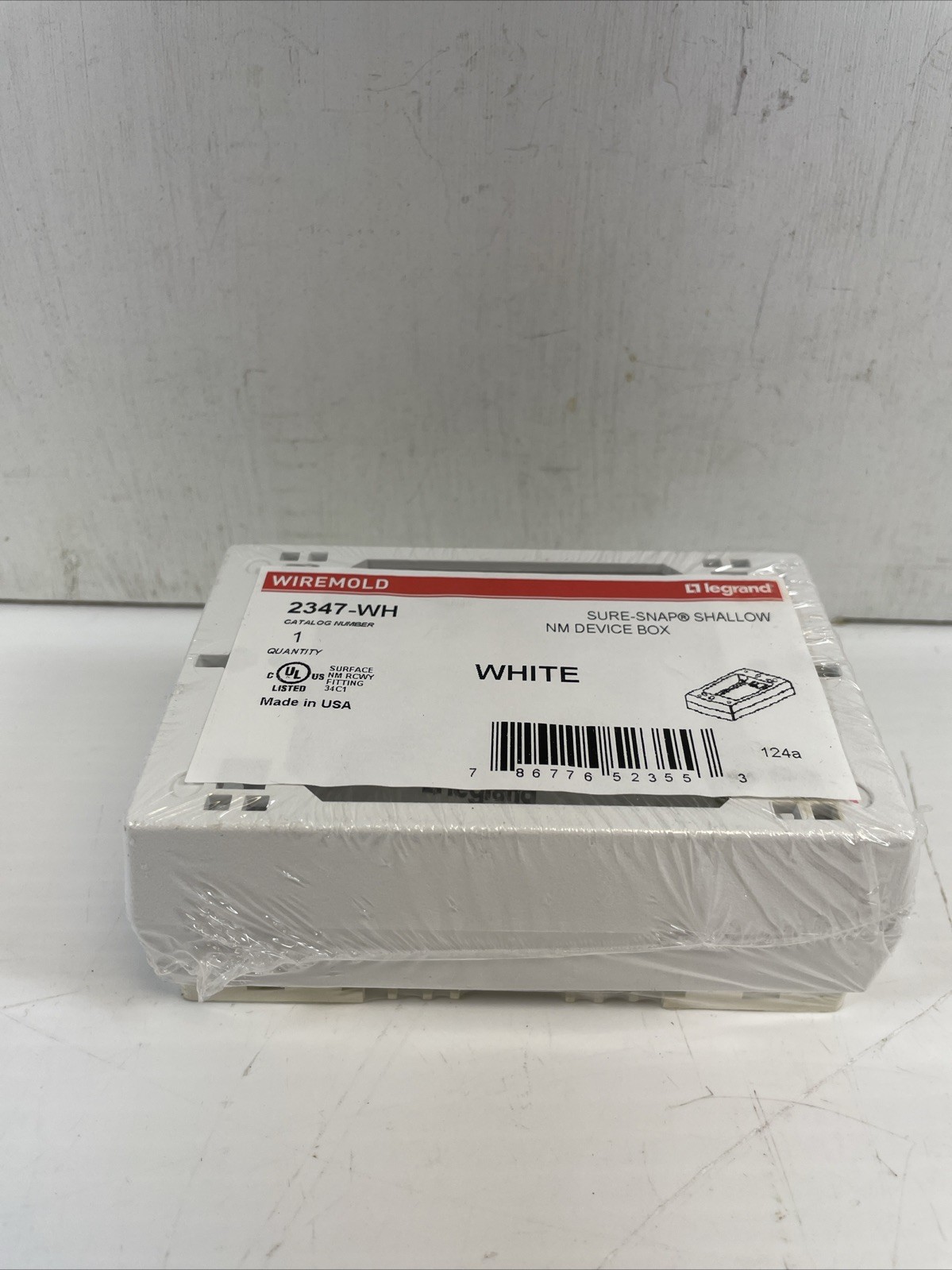 Wiremold 2347-WH Sure-Snap Shallow NM Device Box