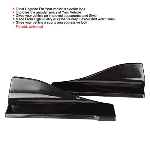 2pcs Rear Bumper Diffuser, Universal Side Skirts, Glossy Black Rear Bumper