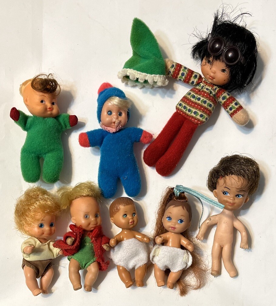 Vintage Mattel Barbie Doll Little Sister Mini Baby Doll 2 3/4" 1973 Lot