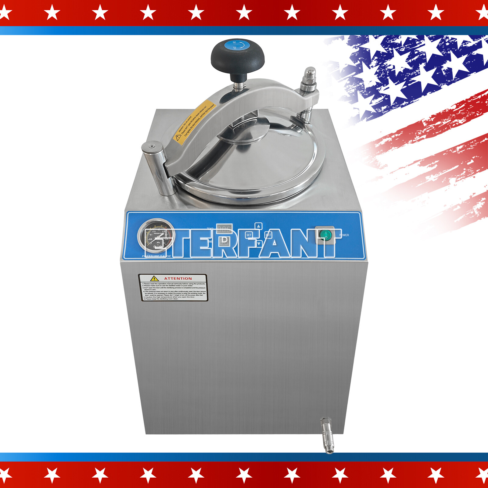 28L Dental Vertical Pressure Steam Autoclave Sterilizer Automation 105℃-134℃