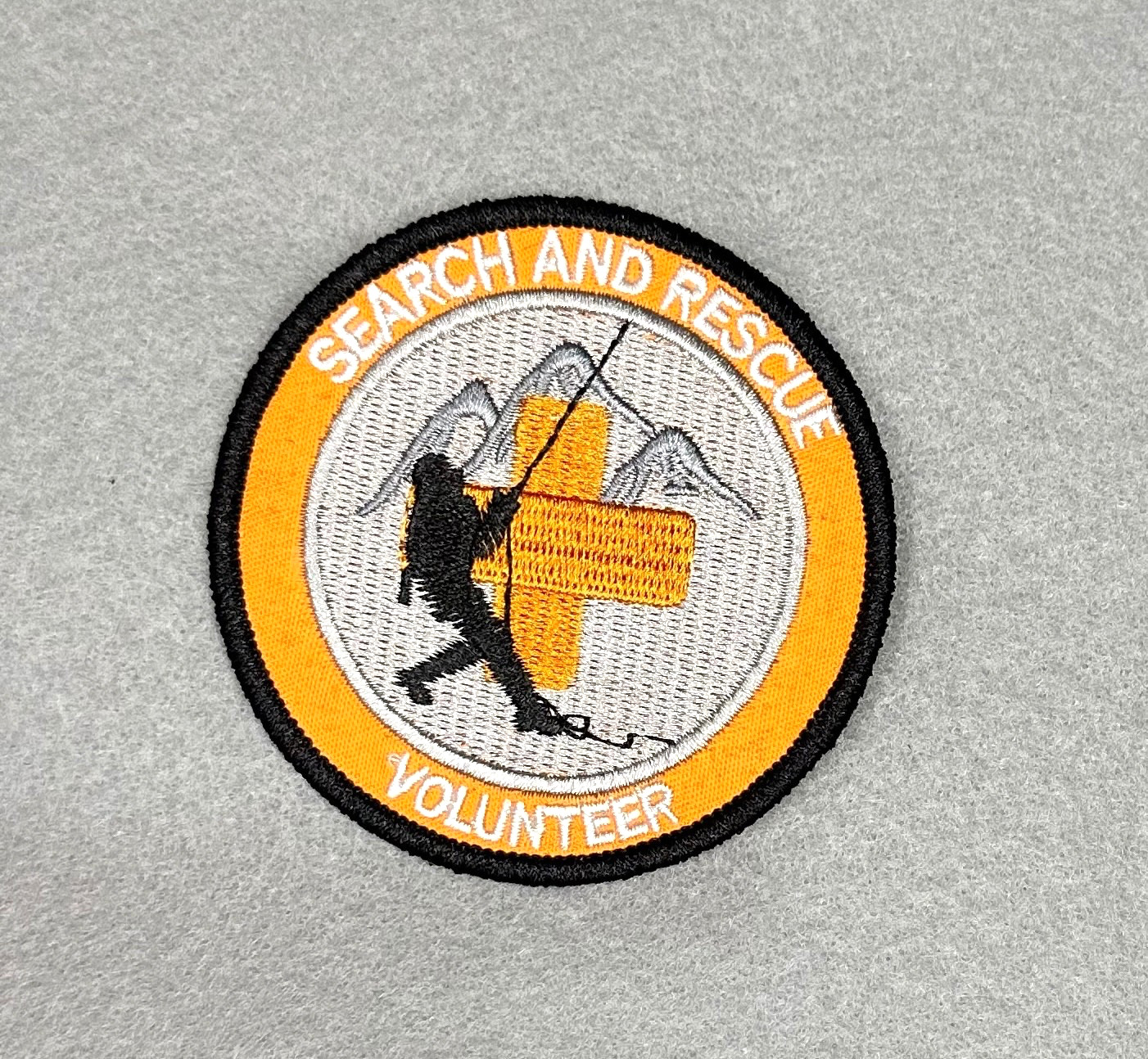 GORGEOUS SEARCH AND RESCUE VOLUNTEER EMBROIDERED IRON-ON PATCH...RARE...