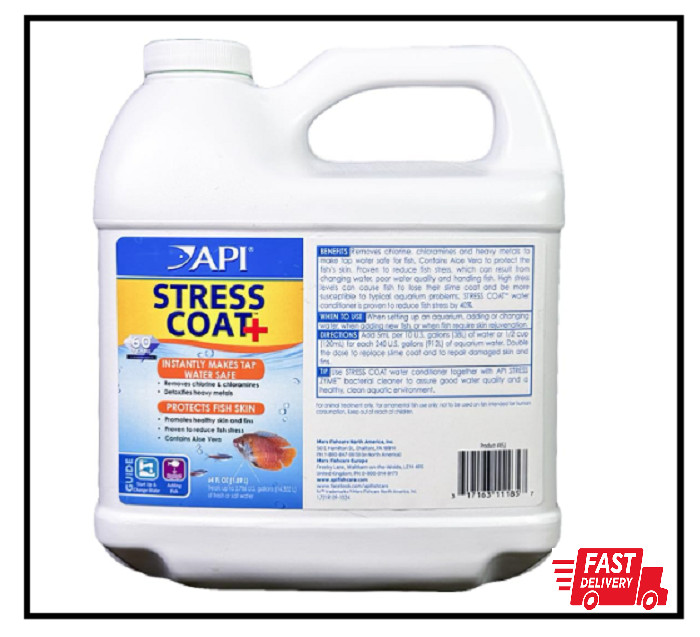 API STRESS COAT Aquarium Water Conditioner 64-Ounce Bottle