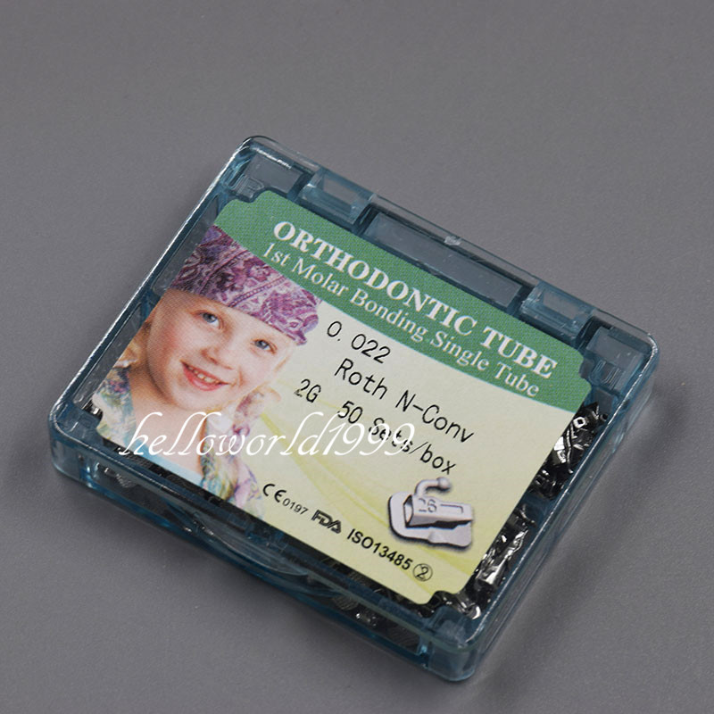 50 Set Orthodontic Split 1st Molar Buccal Tube Non-Convertible Bondable Roth 022