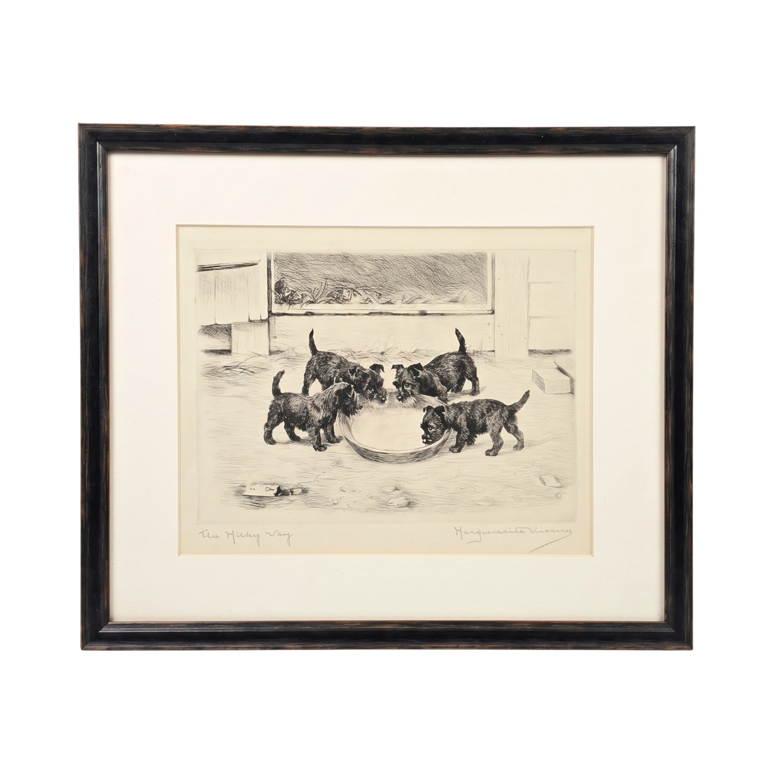 Marguerite Kirmse (1885-1954) "The Milky Way" Scottie Dog Puppy Etching