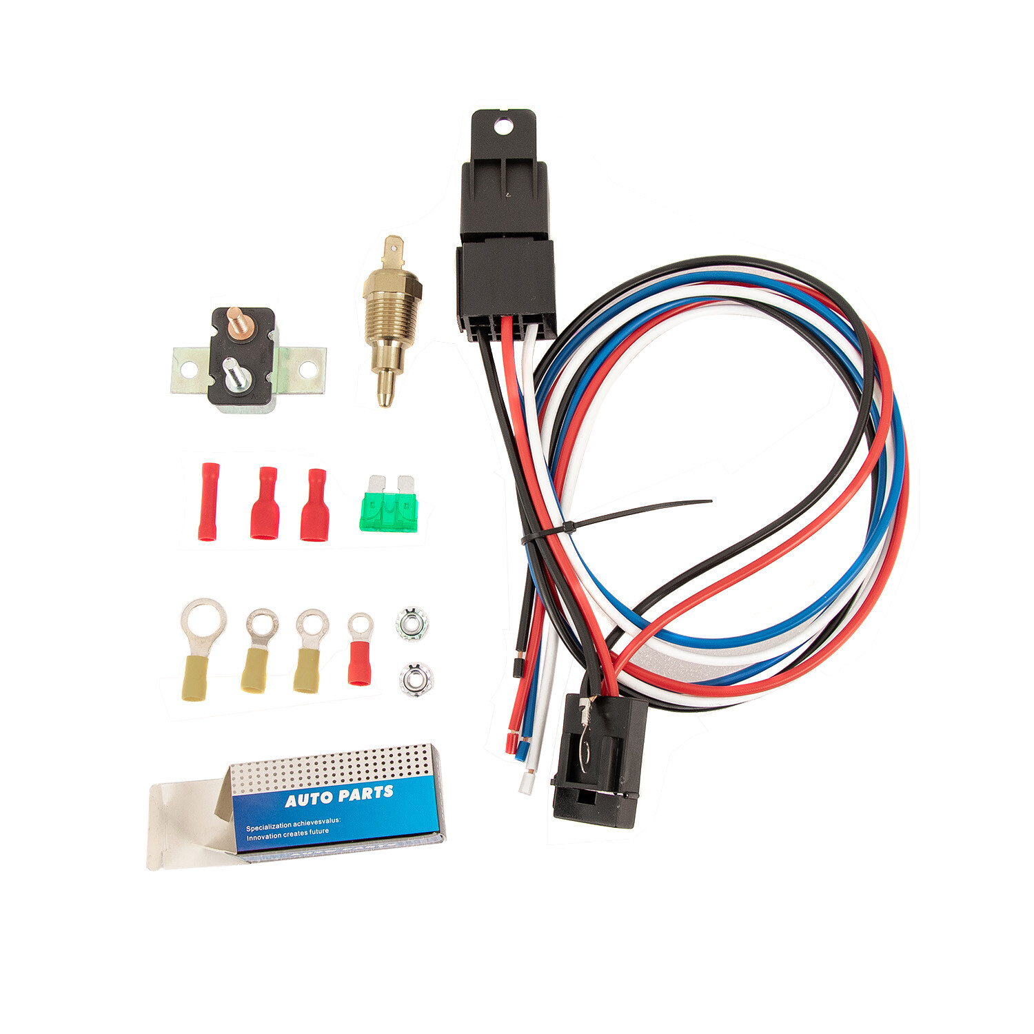 3/8" Thread Electric Radiator Engine Fan Temperature Switch Thermostat/Relay Kit