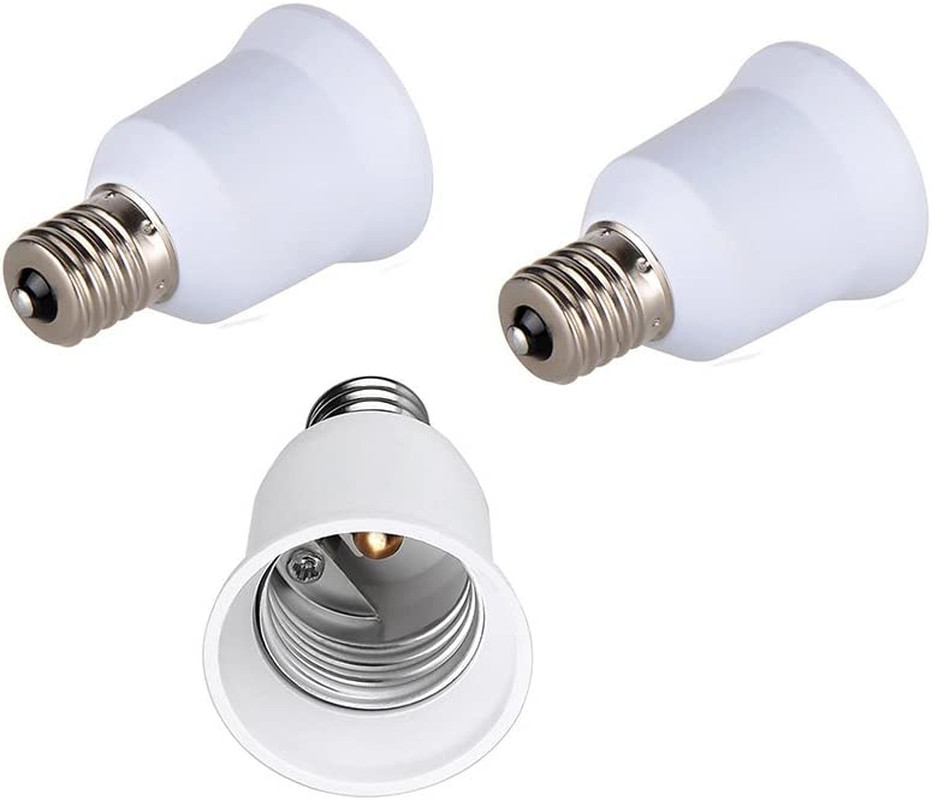 FINELED (Pack-3) E17 to E26 Socket Adapter,Intermediate Base E17 to Standard Med