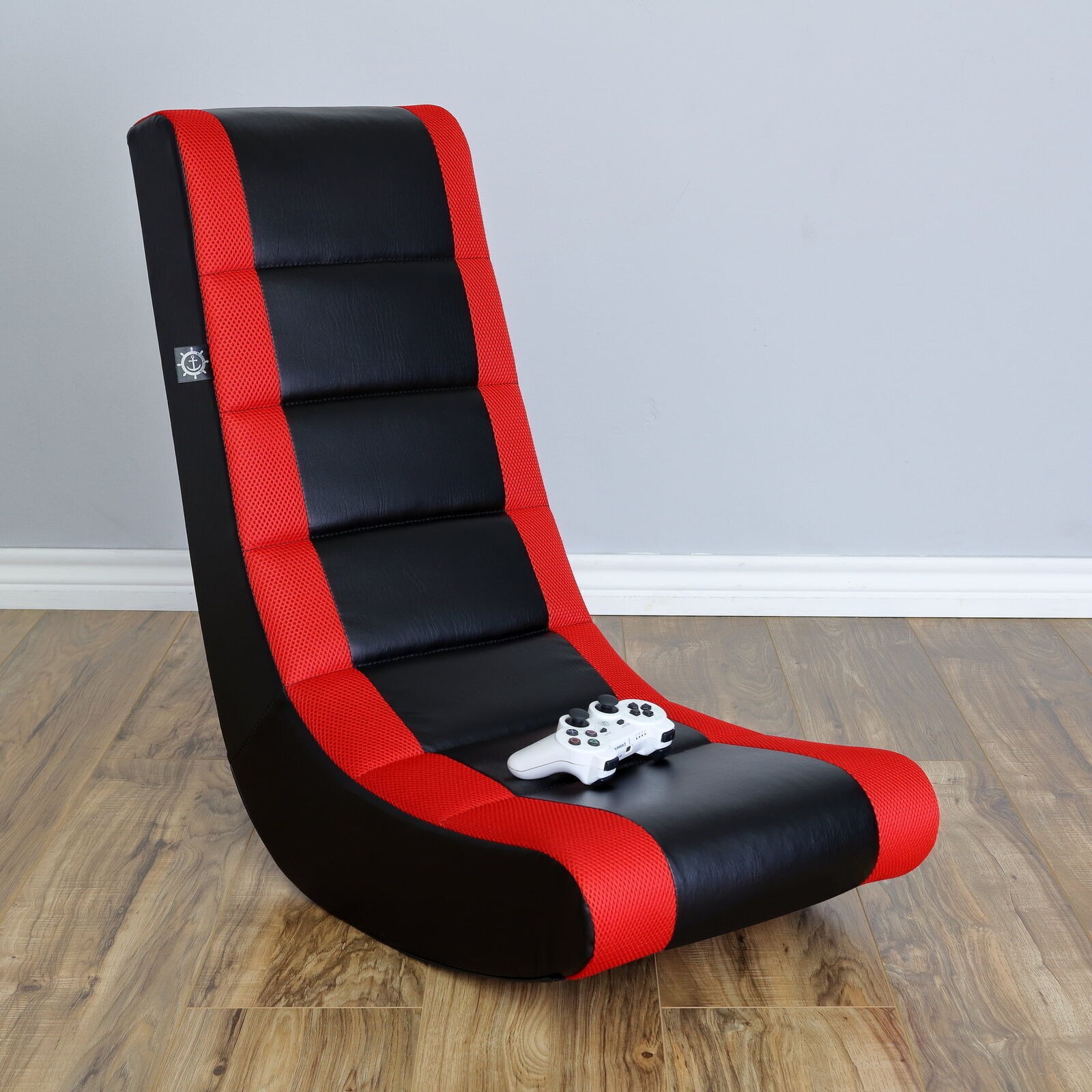 Rocker Gaming Chair Floor Seating Faux Leather Mesh Lightweight Anti-Tipping US