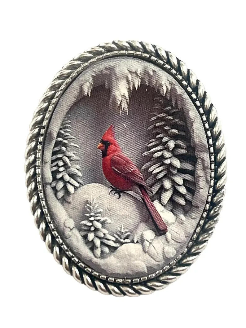 CHRISTMAS CARDINAL BIRD Brooch / Tack Pin /CH10