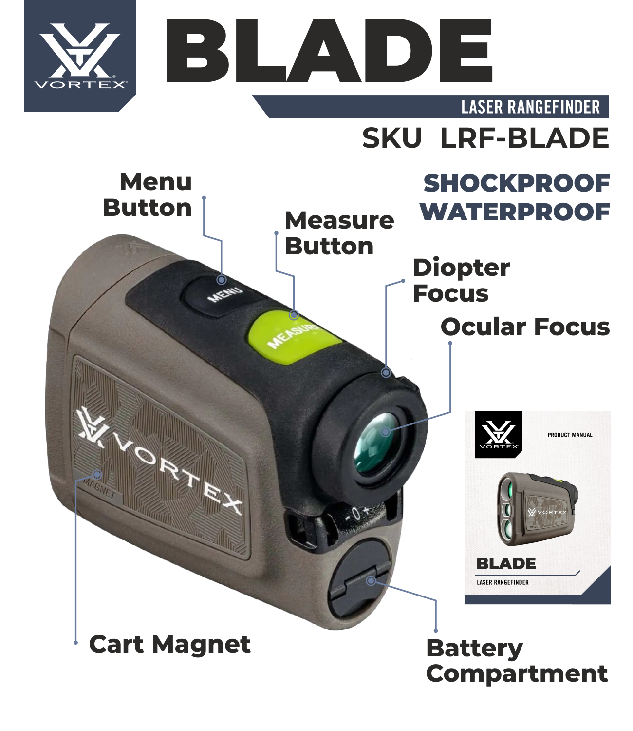 Vortex Optics Blade 6x21 Golf Laser Rangefinder w/ Free Camo Hat