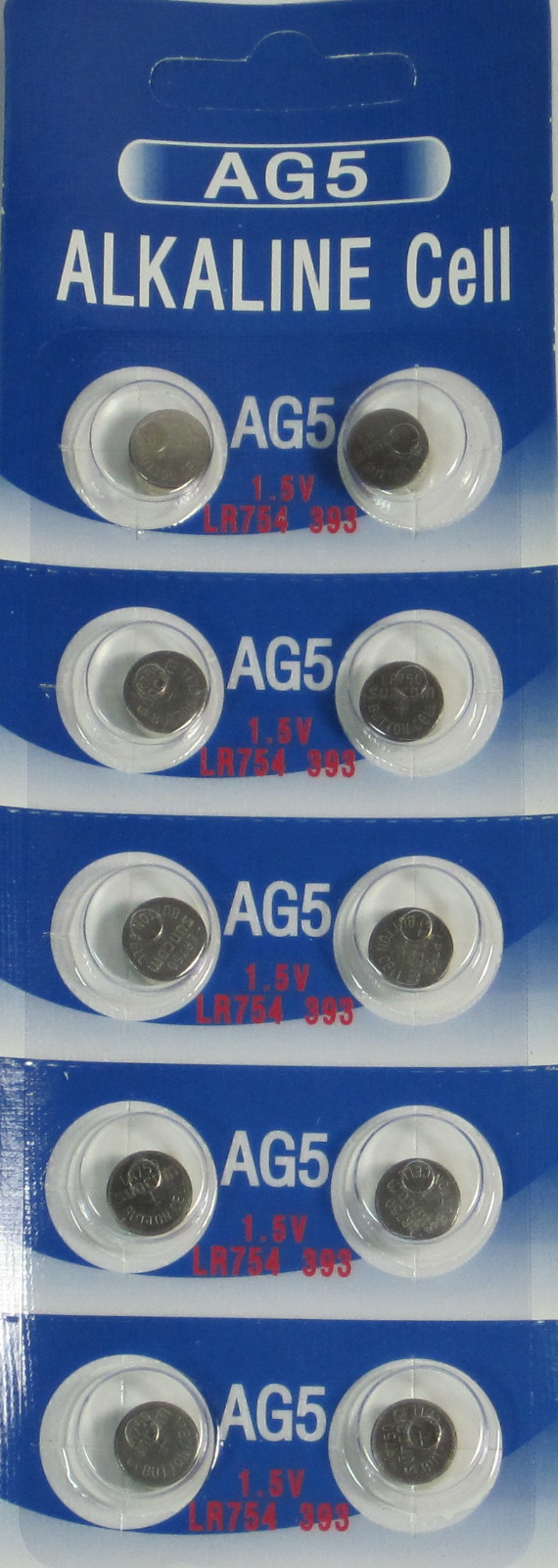 10 Pk AG5 LR754 393 309 193 LR48 D309 D393 Alkaline Button Cell Battery
