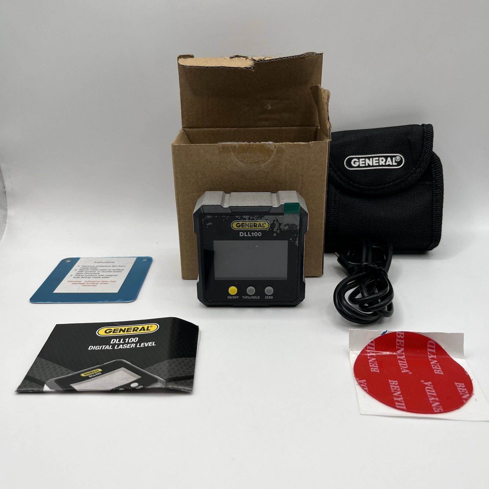 General Tools DLL100 Digital Laser Level Angle Gauge w/ Case New