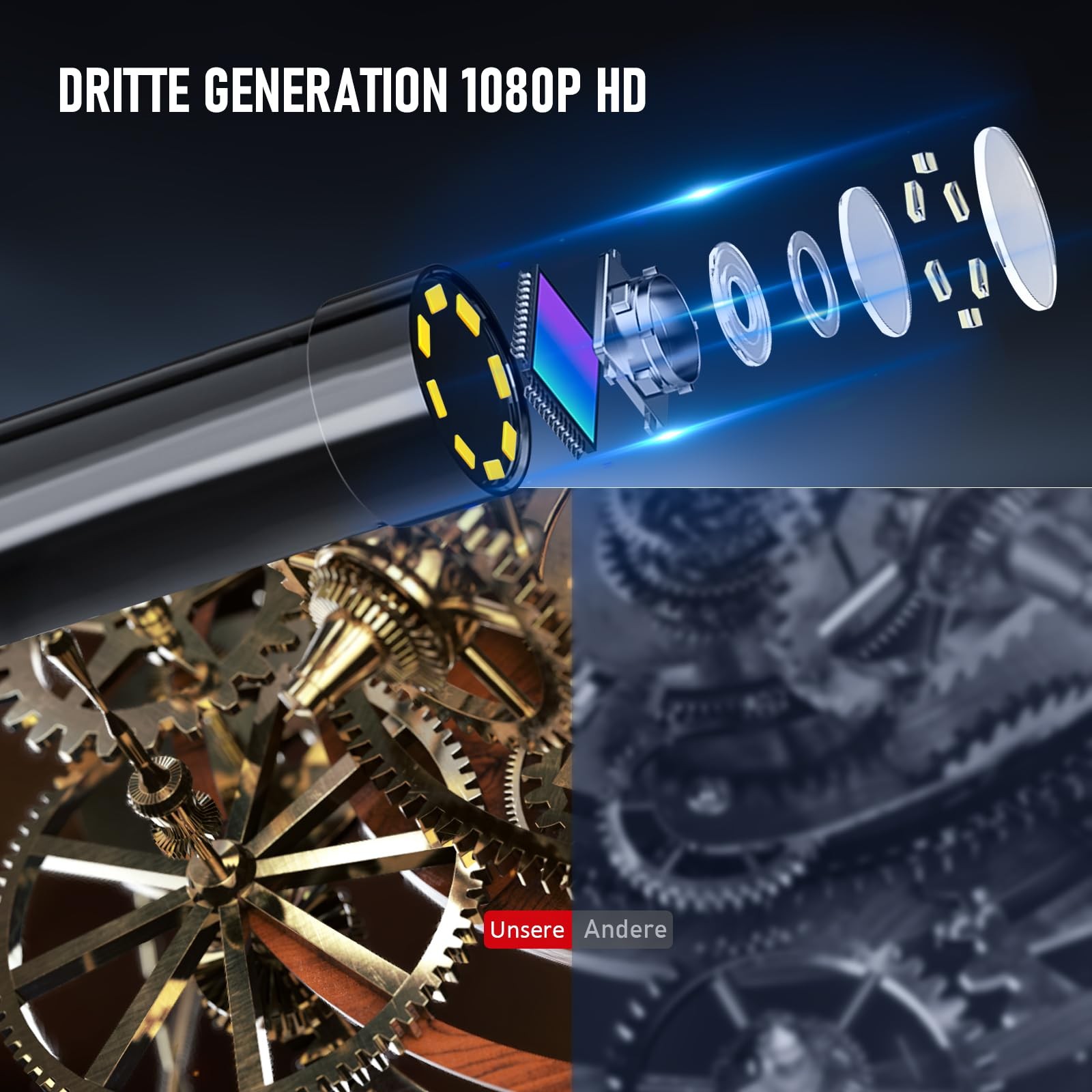 Endoscope Camera with Light, 1080P HD Borescope, IP67 Waterproof Snake Camera...