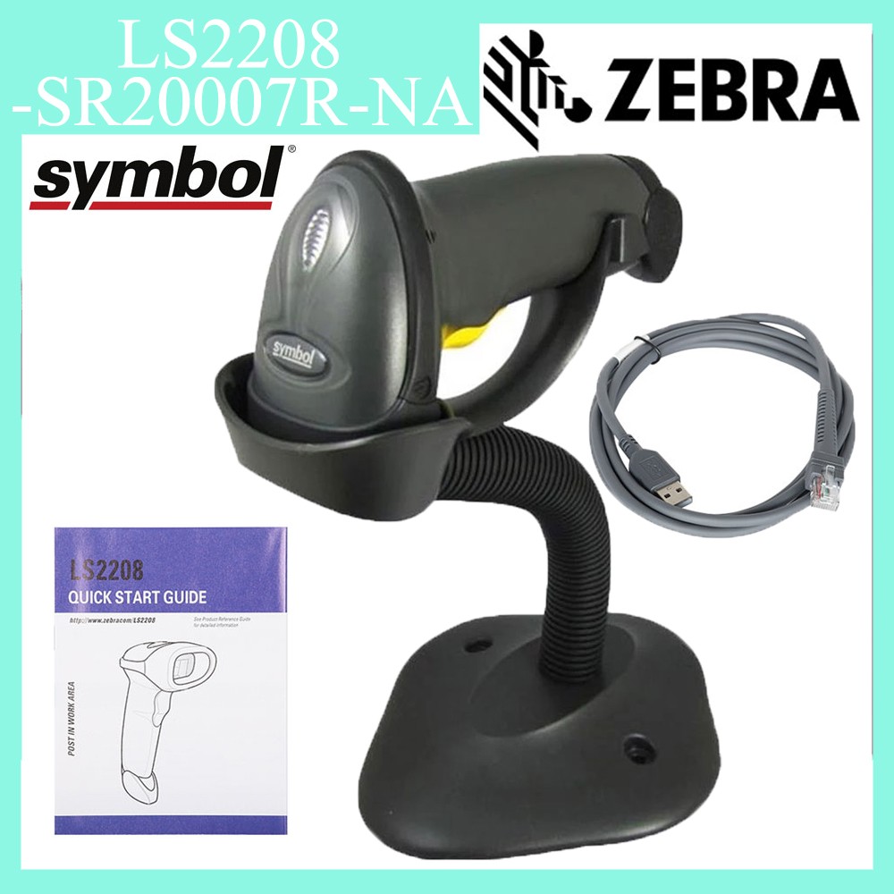 Zebra Symbol LS2208-SR20007R-NA Handheld Barcode Scanner Reader Kit W/ USB Cable