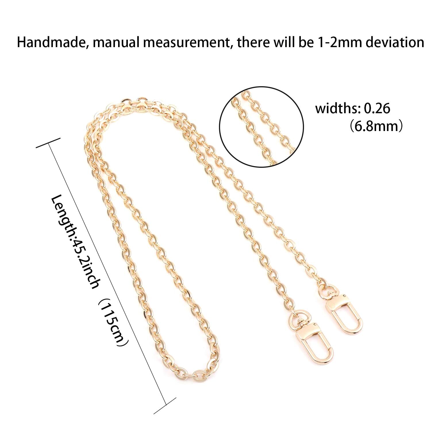 Purse Chain Strap Crossbody Gold Chain Shoulder Bag Replacement Strap（Length4...