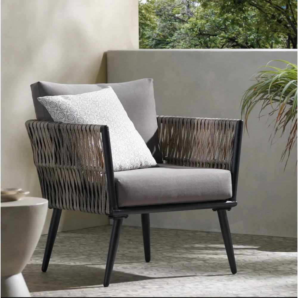 Oceanus Patio Chair - Aluminum & Faux Rattan, Removable Waterproof Cushions