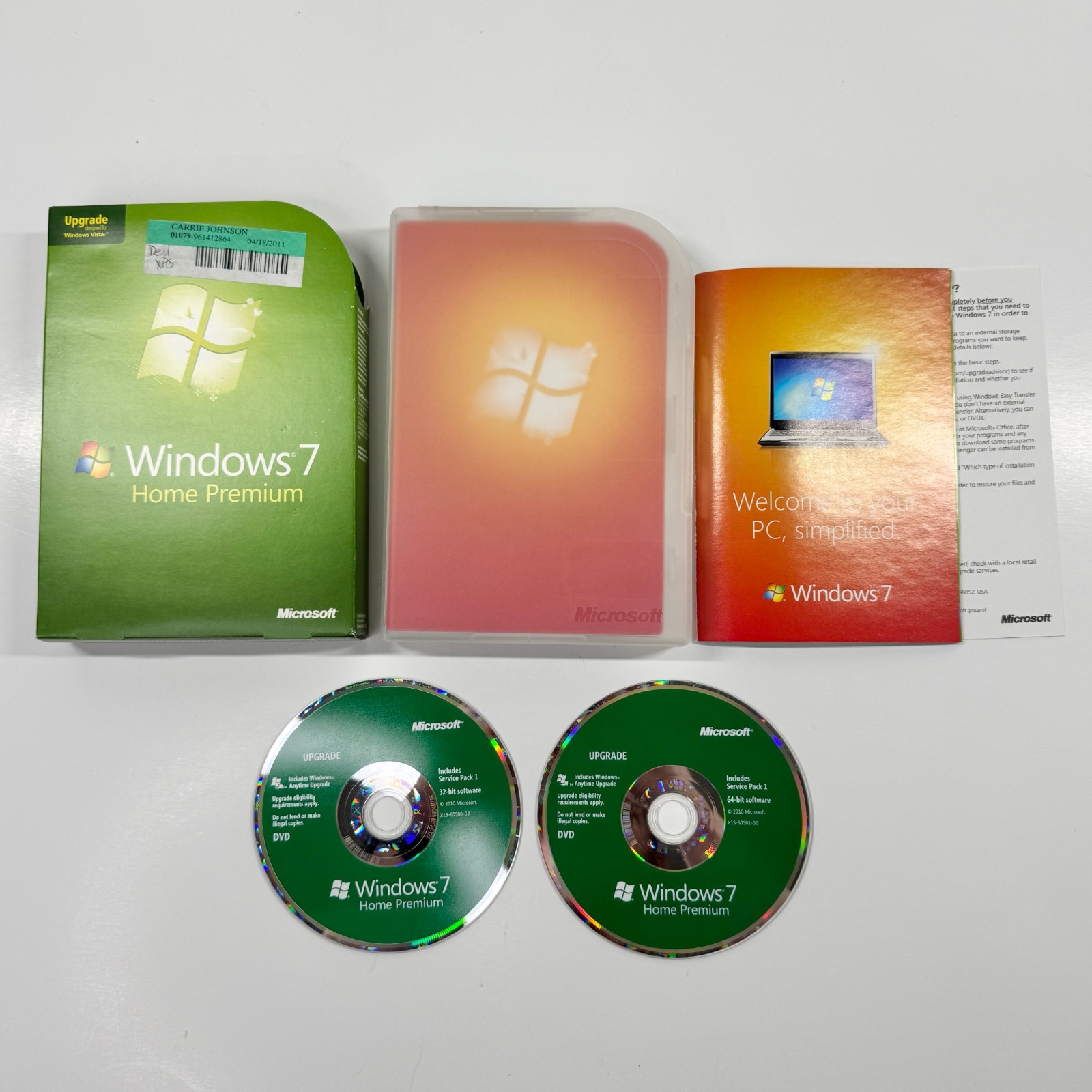 Microsoft  Windows 7 Home Premium Upgrade 32/64-Bit DVD’s W/Product Key