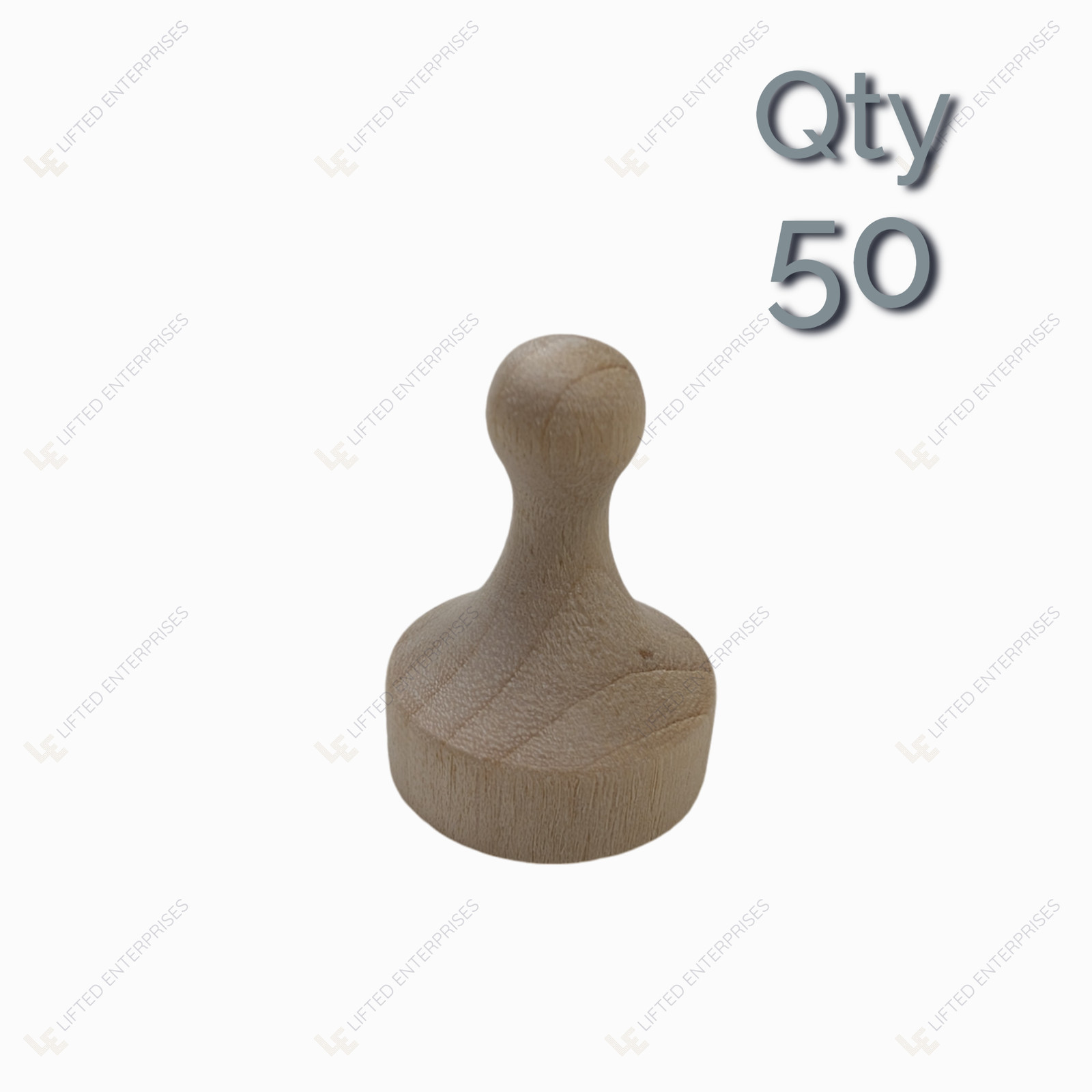 Wooden Game Pawns 1″ Pack of 50 – Unfinished Birch Player Pieces for Board Games