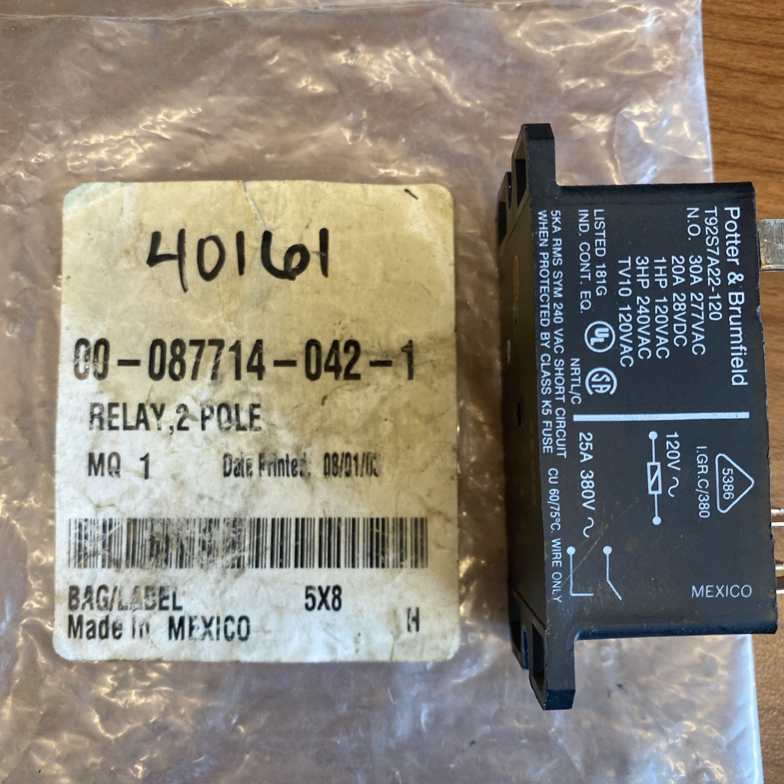Hobart 2 Pole Relay 00-087714-042-1 New