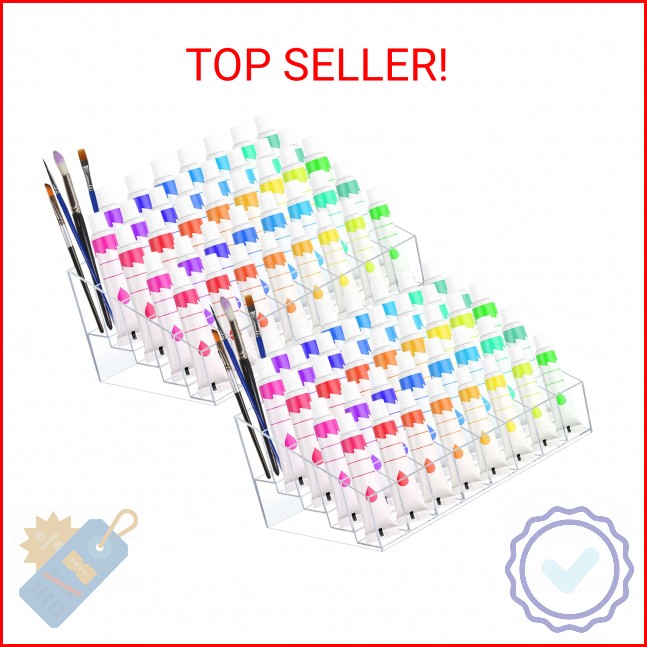 YEXEXINM 2 Pack Acrylic Paint Tube Organizer 40 Slots,5 Layers Watercolor Paint
