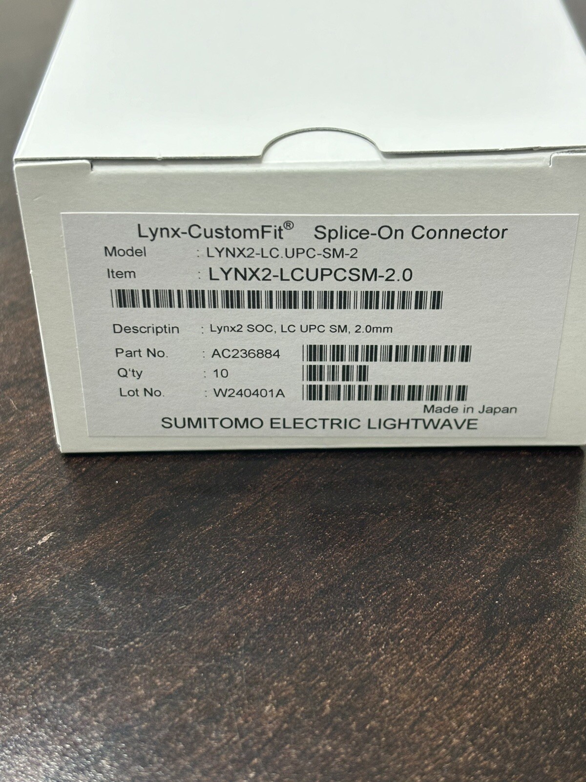 LYNX2-LCUPCSM-2.0 (Box of 10) Sumitomo LC Splice-On Connector 2.0mm #AC236884