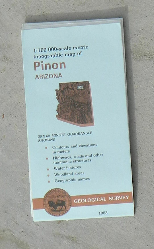 USGS, Pinon, Arizona 1:100K metric topographic series (1983, folded map)
