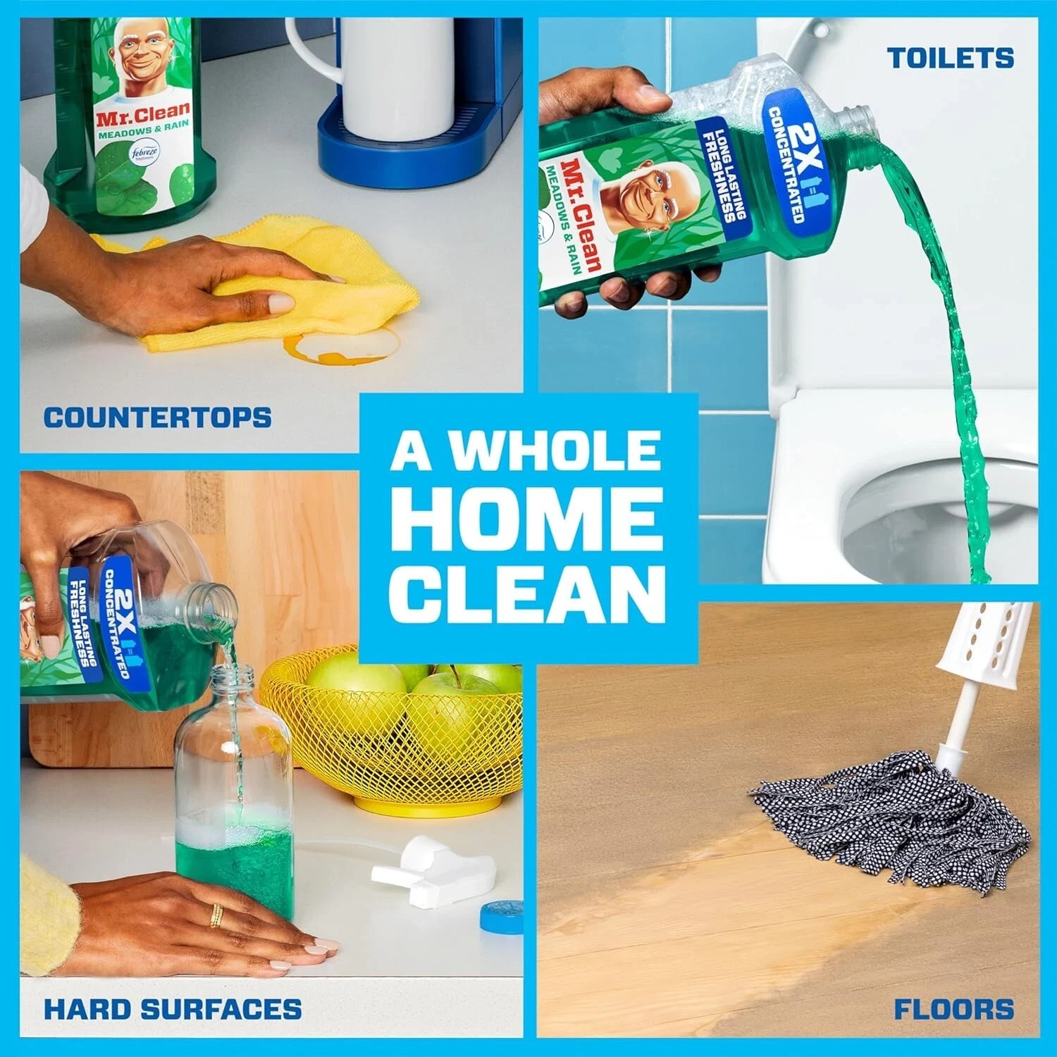 Mr. Clean 2X Concentrated Multi Surface Cleaner with Febreze Meadows & Rain Scen