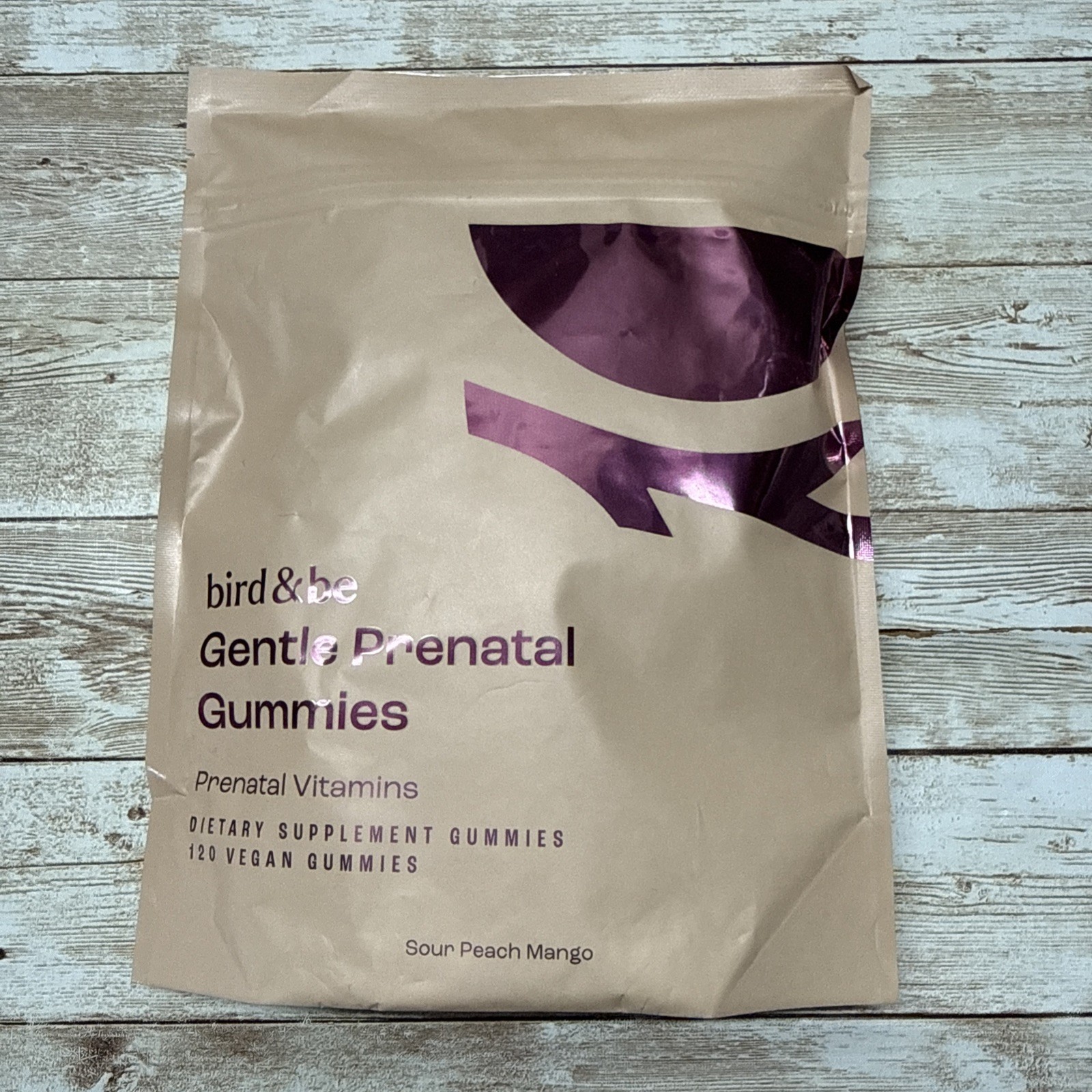 Bird&Be Prenatal Chewable Gummies - No-Nausea Vitamins - Sour Peach Mango