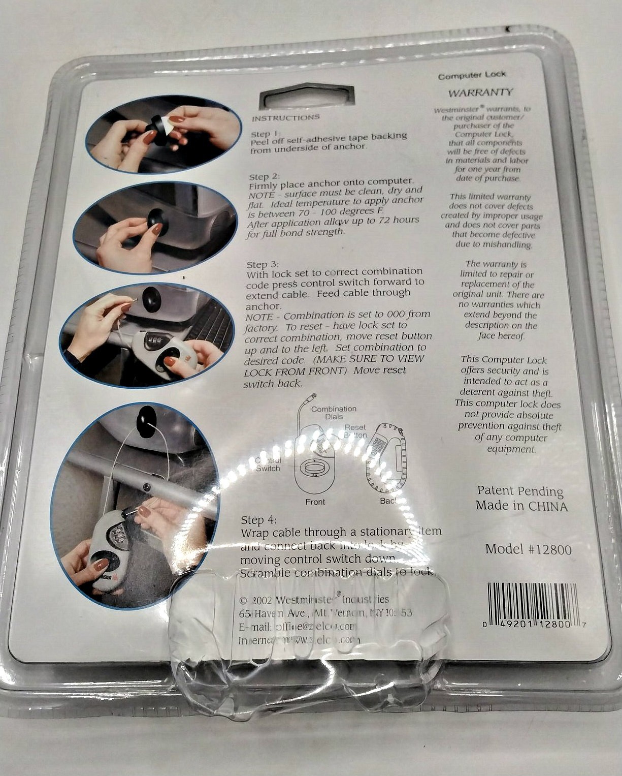 Westminster (12800) 52" Extendable High Strength Air Craft Cable Computer Lock