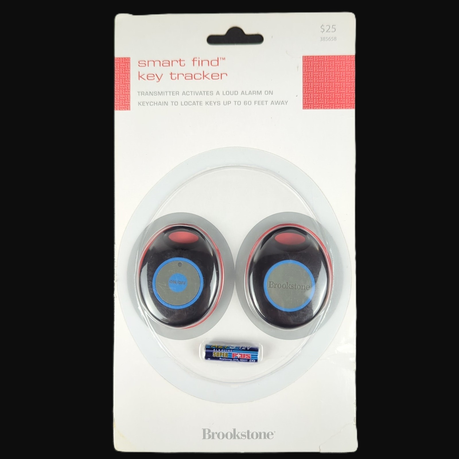 BROOKSTONE Smart Find Key Tracker Wireless Key Finder 60ft Alarm New Sealed