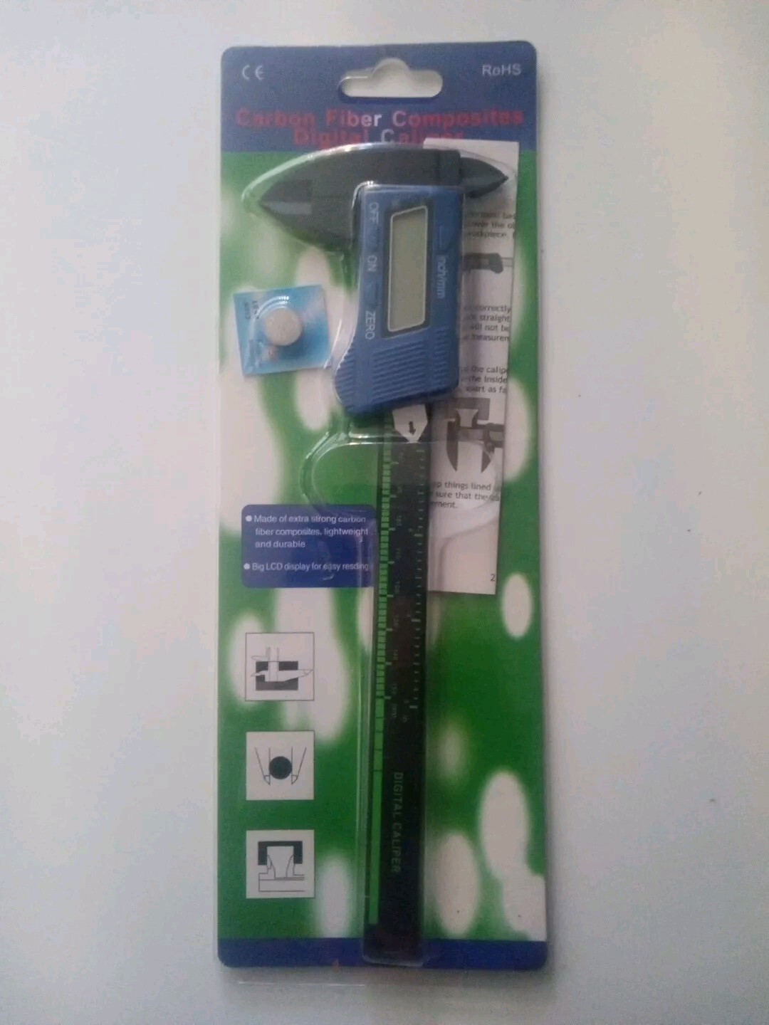 Digital Caliper Carbon Fiber Composite Vernier 6 inch 150mm  