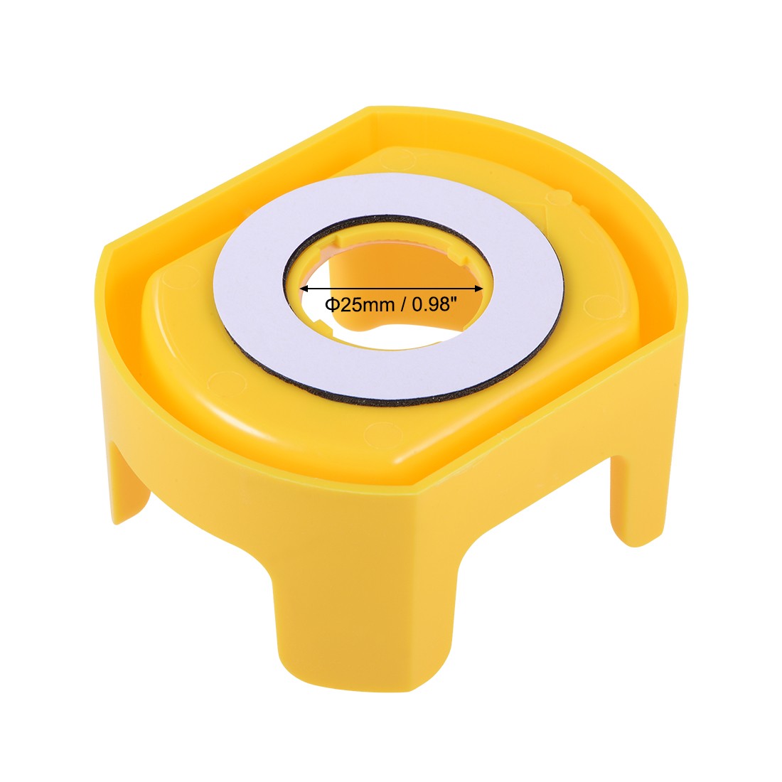 25mm Push Switch Button Protective Cover With Warning Circle Yellow 2pcs