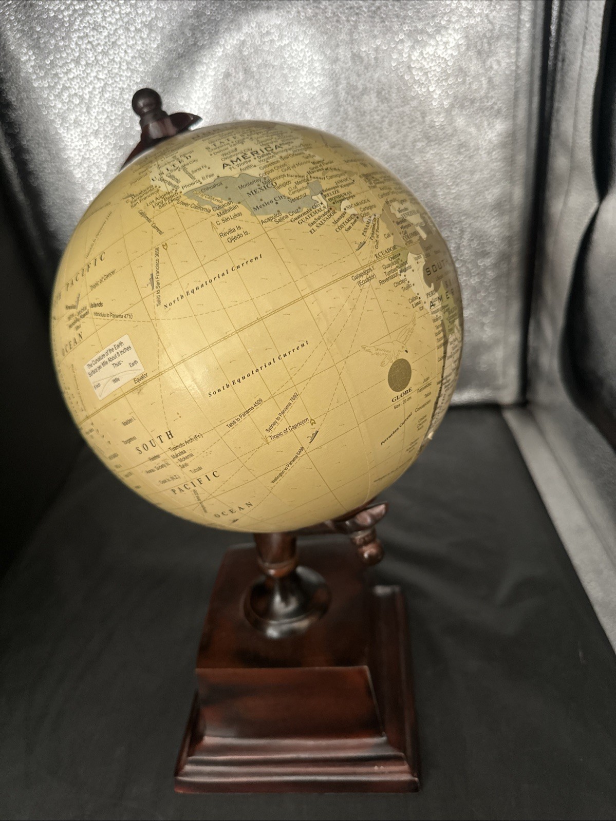 Retro World Globe 20cm Vintage Style Desktop Home Office Decor Brown/Beige/Green