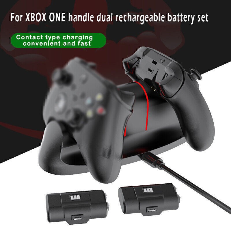 Game Controller Charger Base Battery Set for Xbox Series X w/2 Batteries 1100mAh
